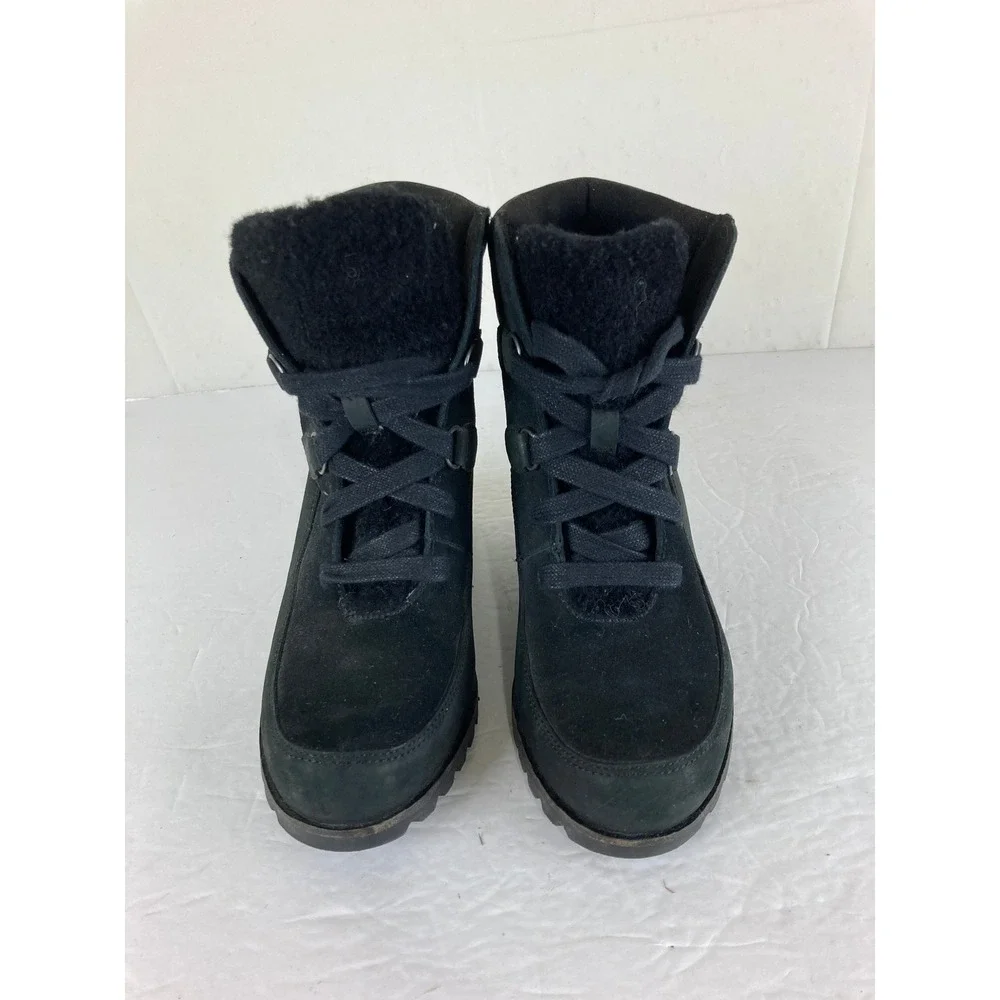 UGG Adirondack Wedge Boots Women 6 Black Waterproof Suede Designer Fall Boho